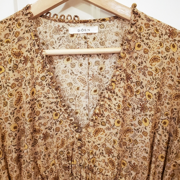 Doen Grasse Dress Jaipur Mustard Size M - Picture 3 of 7